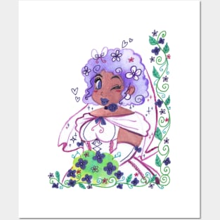 Purple Haired Bride Posters and Art